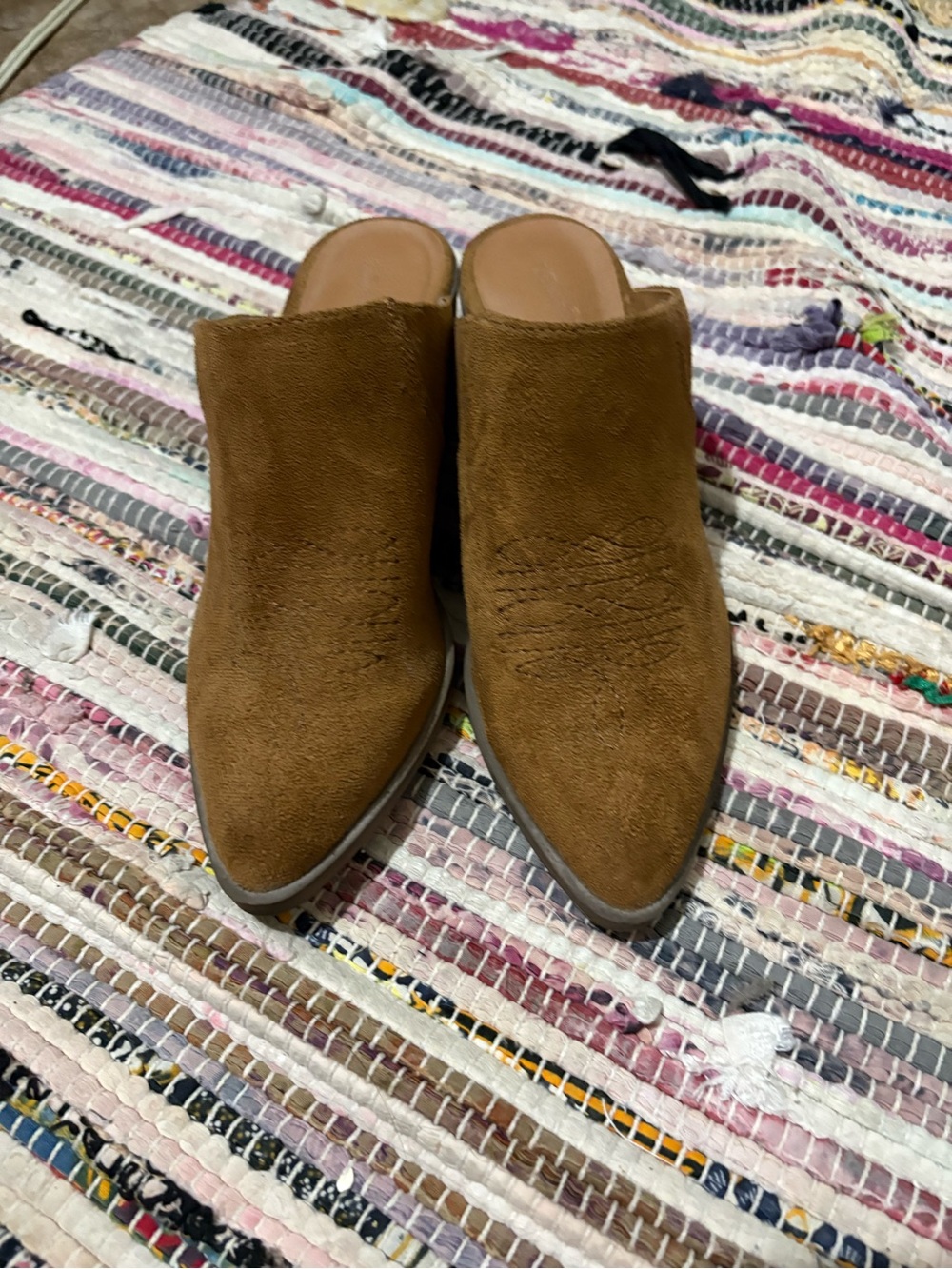 Universal Thread Brown Suede Pointed Toe Mules